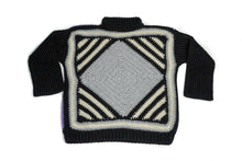 Load image into Gallery viewer, Two Way Granny Square Mockneck Cropped Sleeve Sweater in Gray/Lavender
